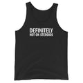 Definitely Not on Steroids Tank Top in black, front view