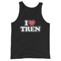 I Love Tren Tank Top in black, front view
