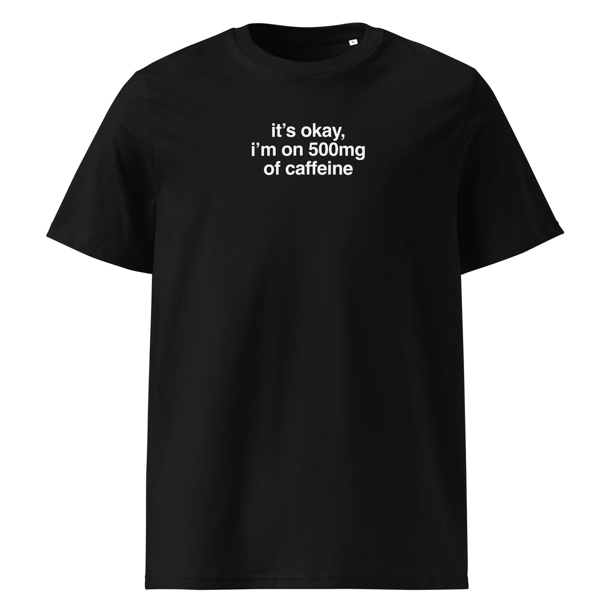 500mg Of Caffeine Pump Cover in black, front view