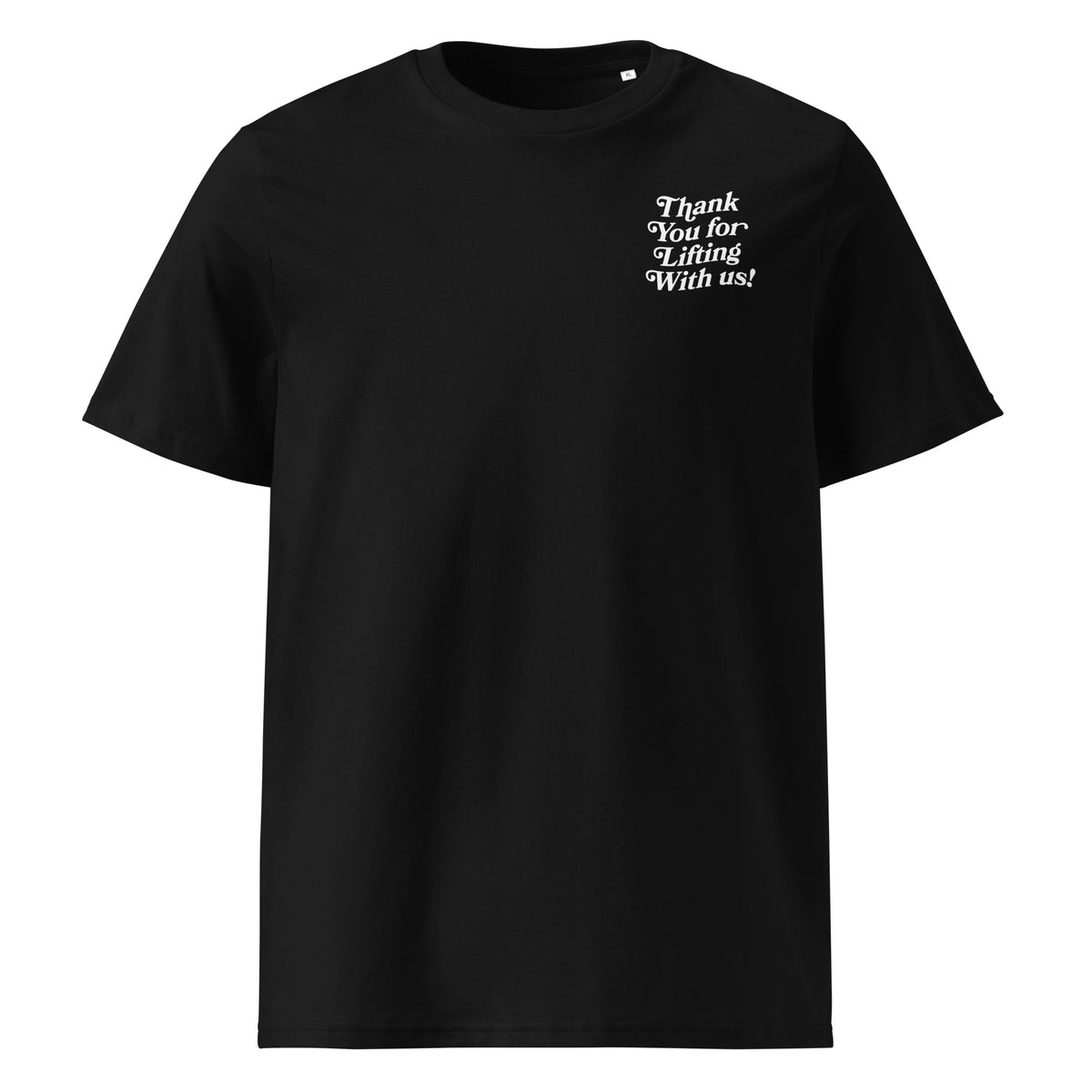 Thank You for Lifting With Us Pump Cover in black, front view