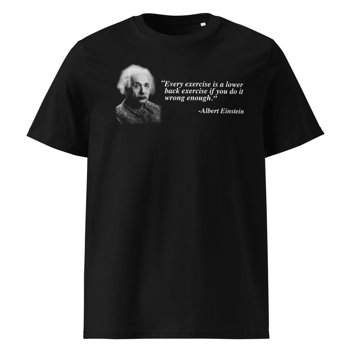 Einstein Gym Quote T-Shirt in black, front view