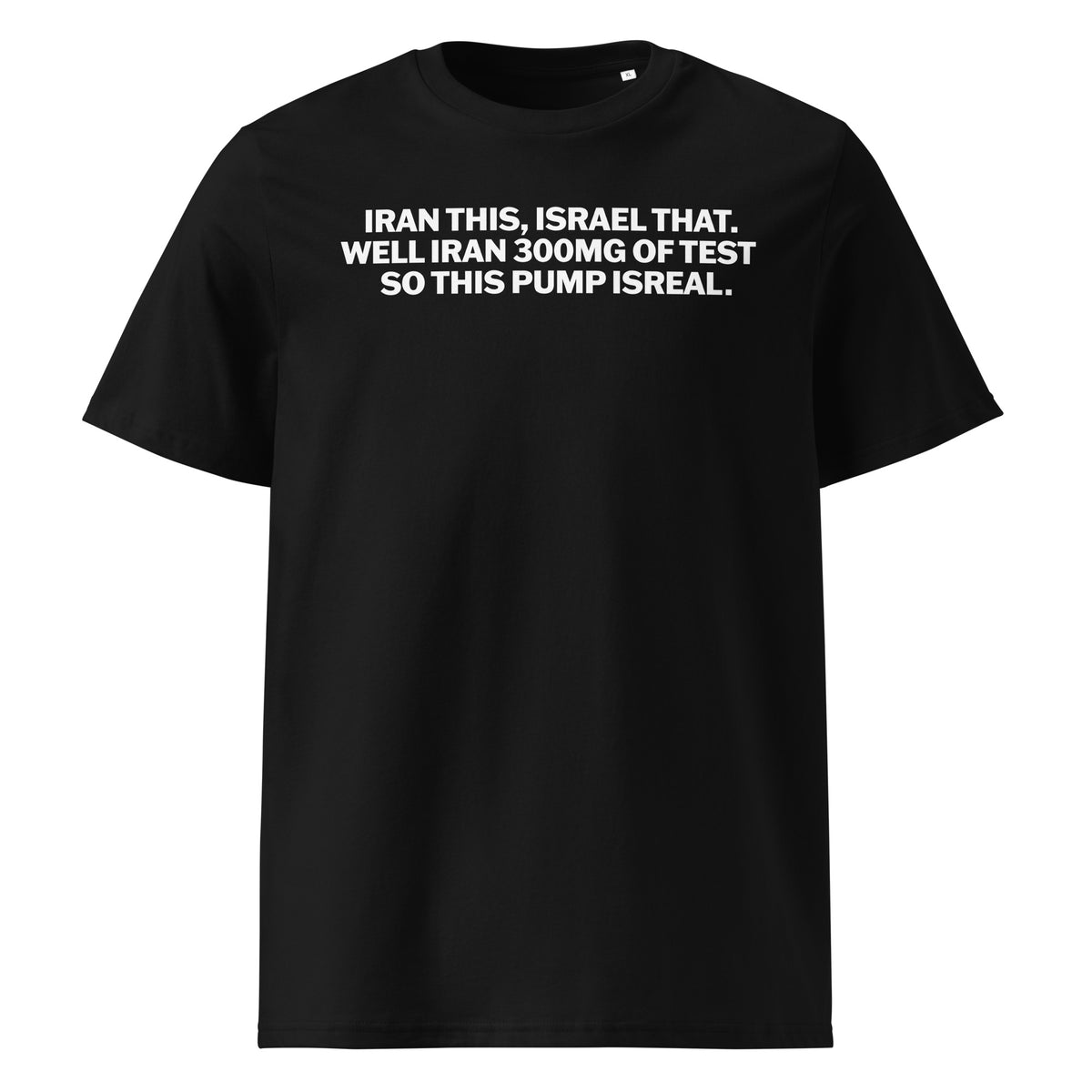 Iran This Israel That T-Shirt in black, front view