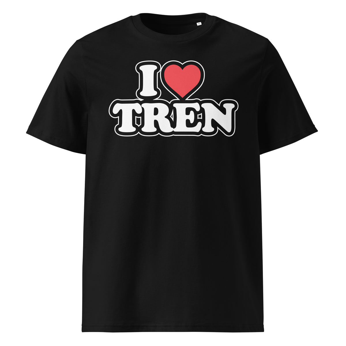 I Love Tren T-Shirt in black, front view