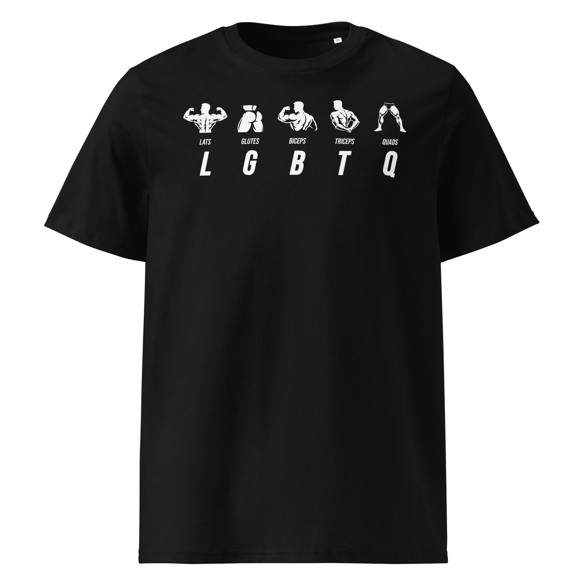 LGBTQ T-Shirt in black, front view