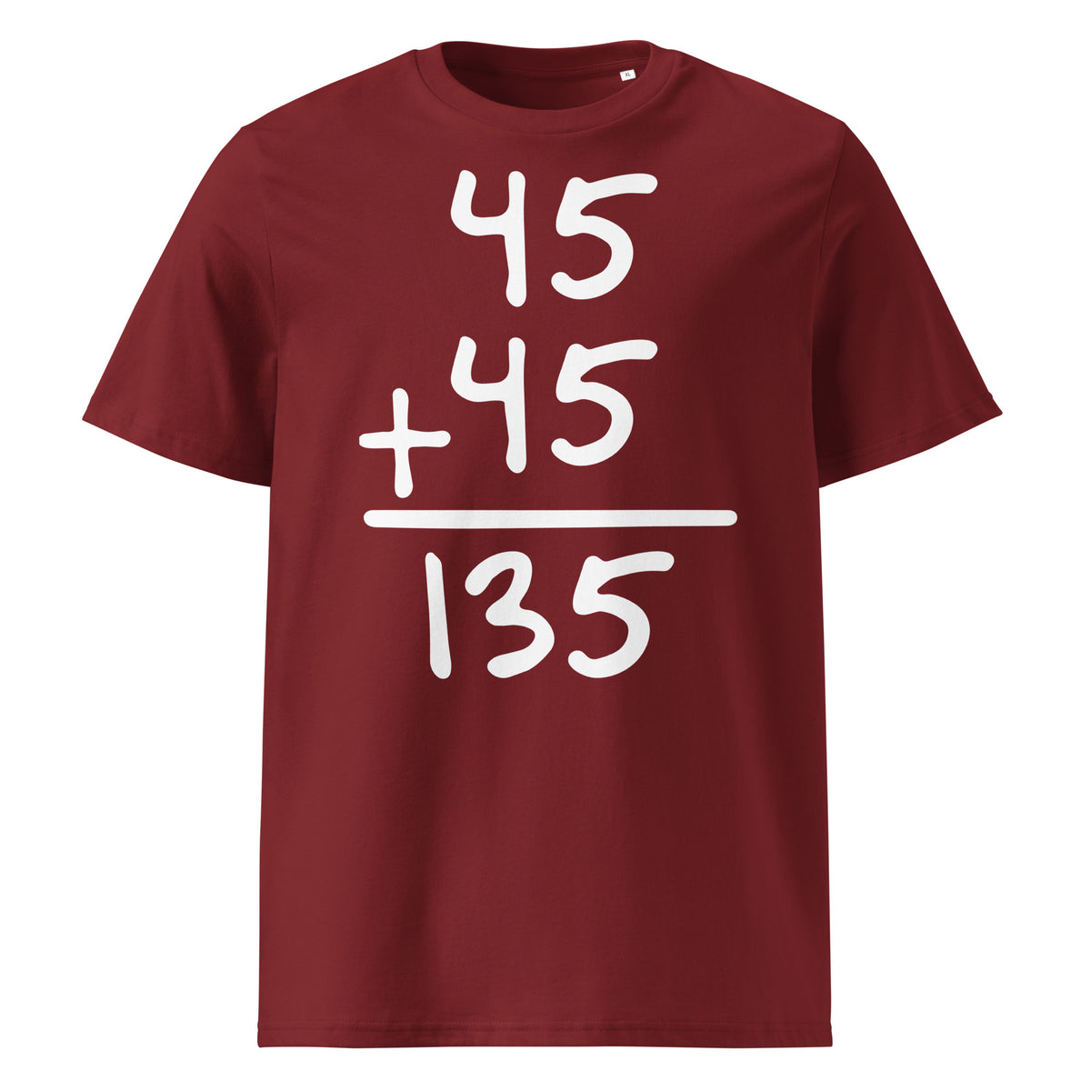 Gym Math T-Shirt in burgundy, front view