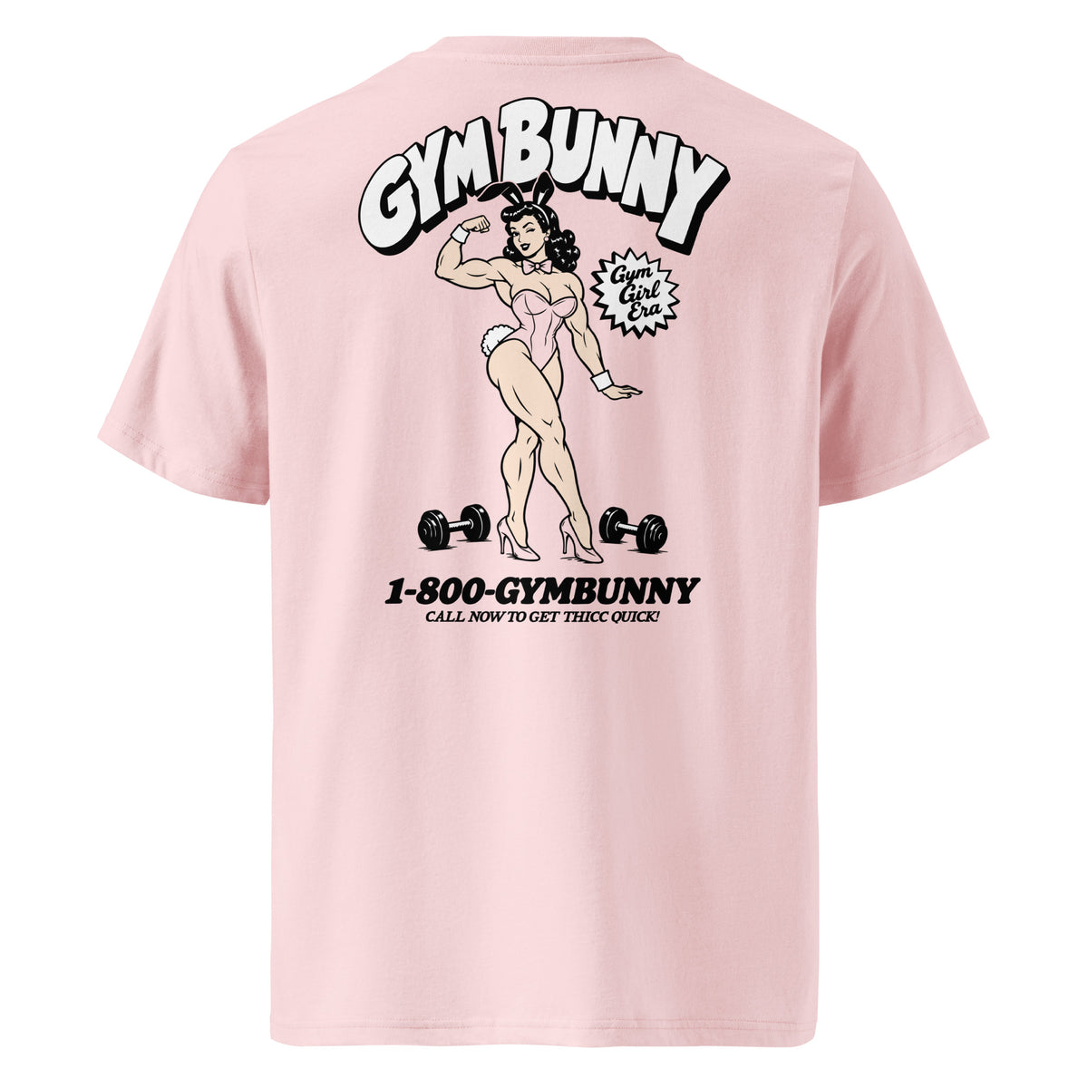 Gym Bunny Pump Cover in cotton pink, back view