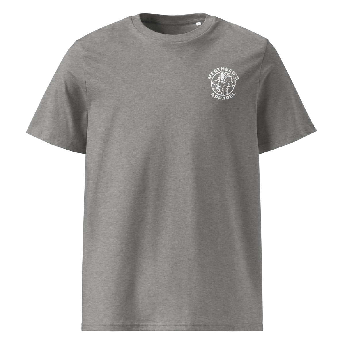 Meathead's Pump Cover in heather grey, front view