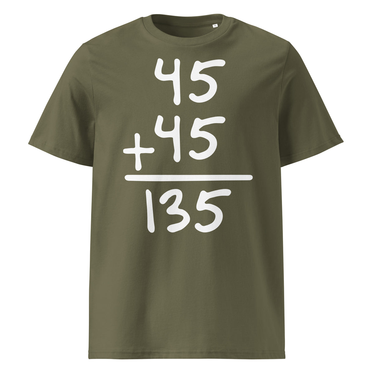 Gym Math T-Shirt in khaki, front view