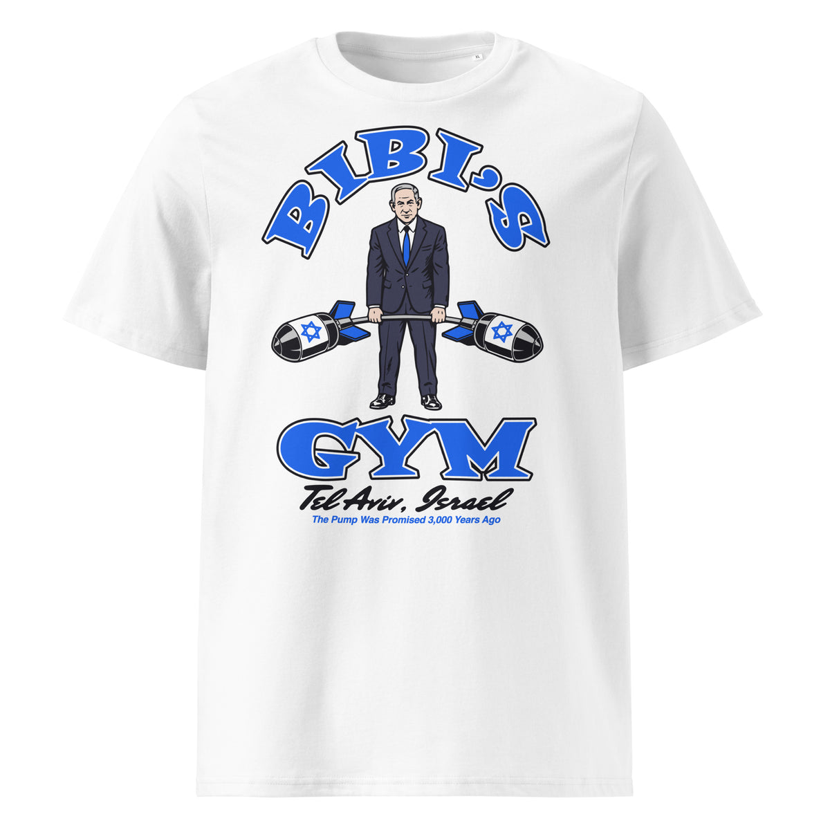 Bibi’s Gym T-Shirt in white, front view