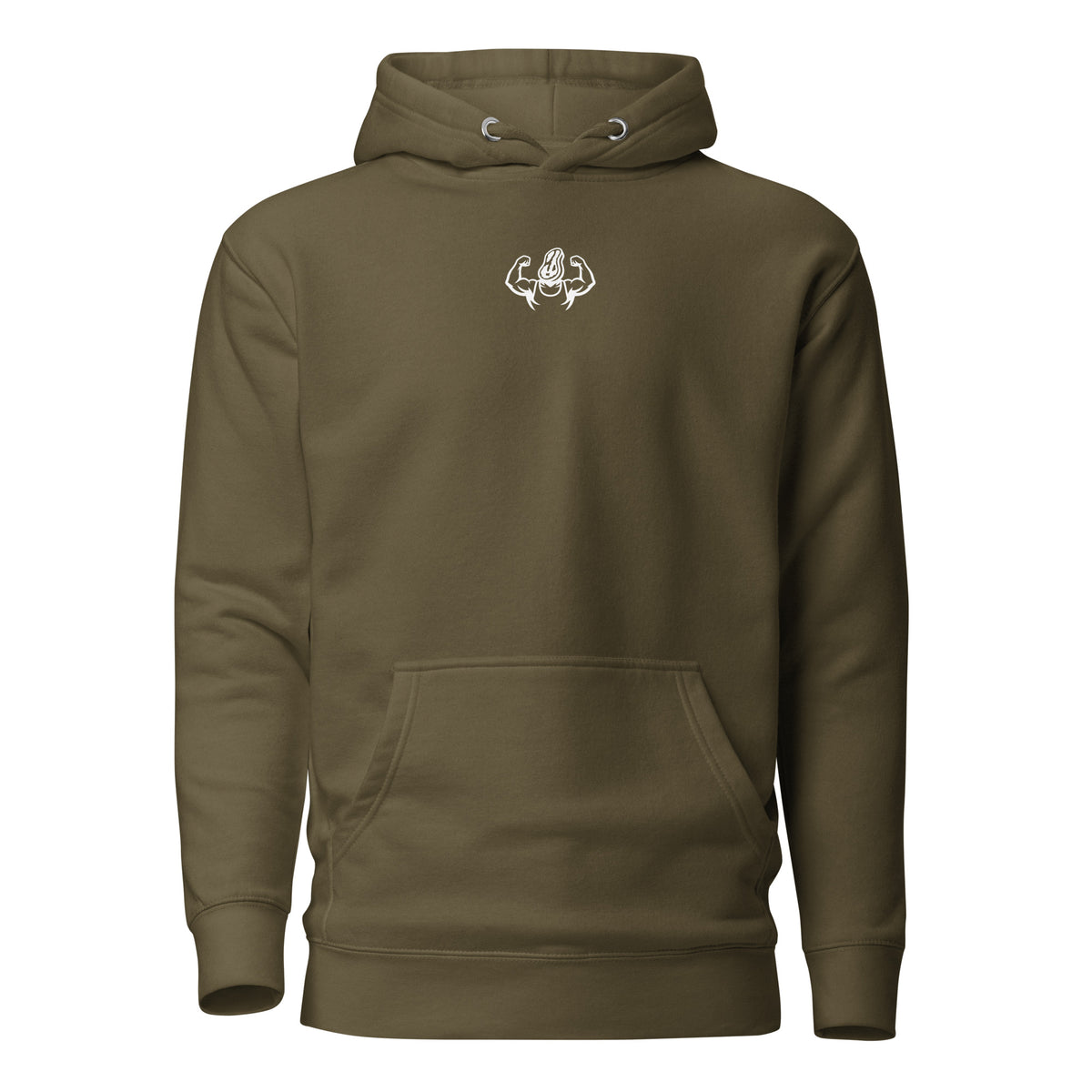Thank You For Lifting With Us Hoodie in military green, front view