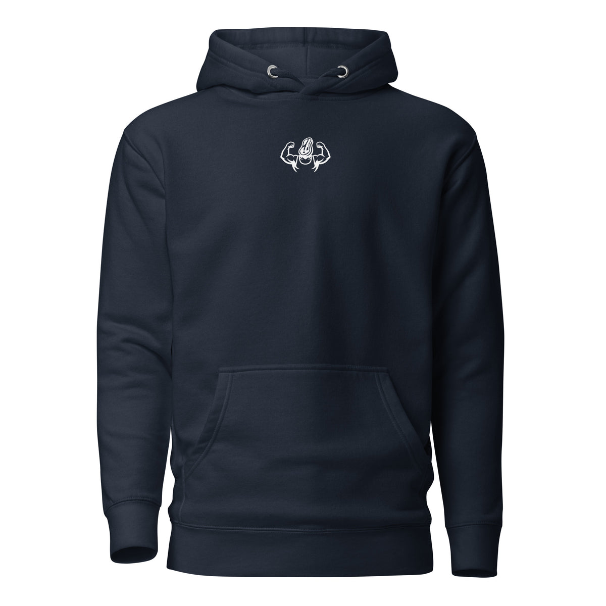 Thank You For Lifting With Us Hoodie in navy blazer, front view