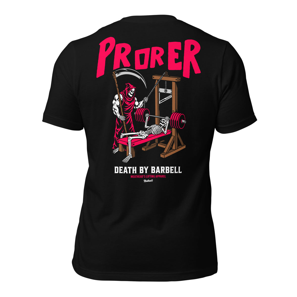 PR or ER T-Shirt in black, back view