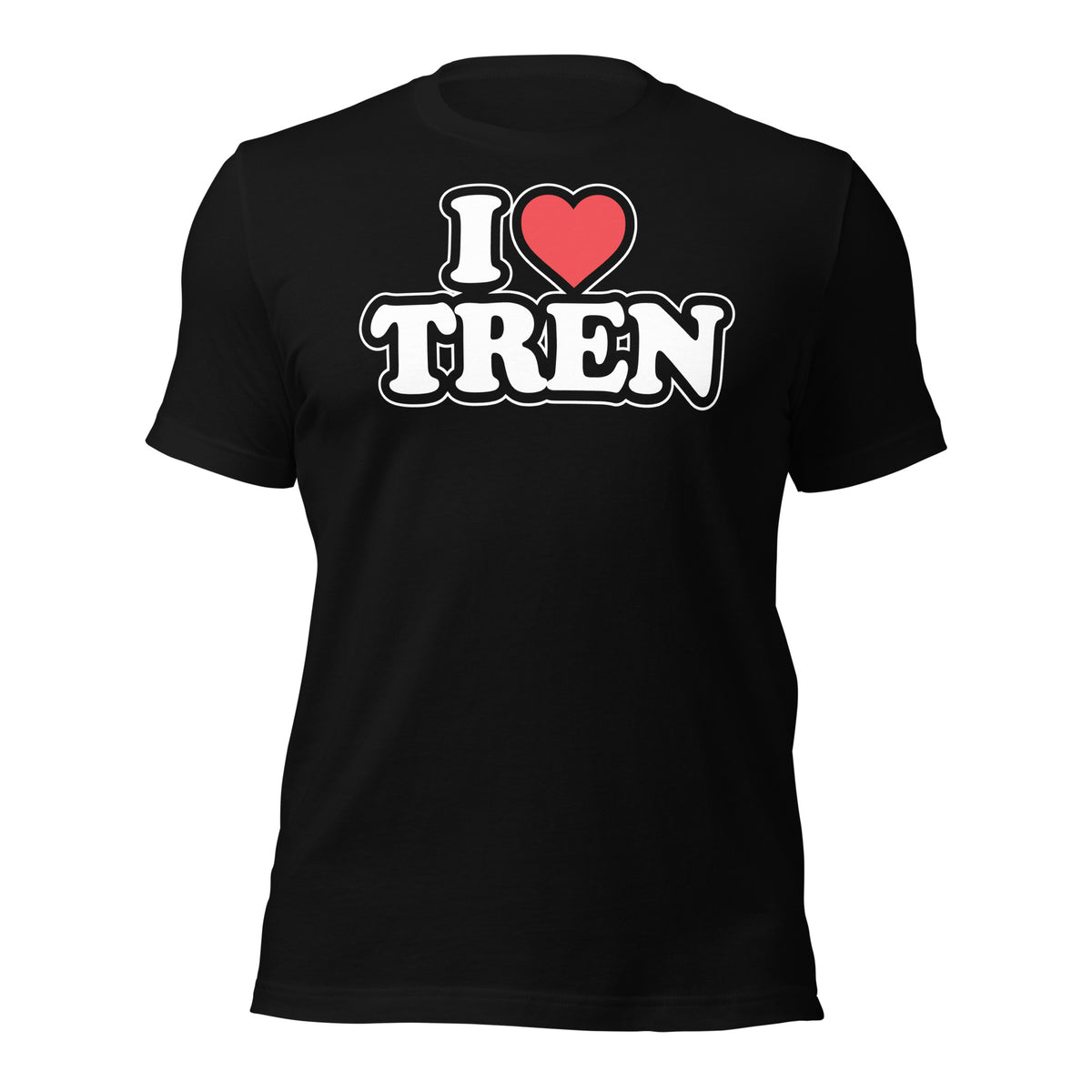 I Love Tren T-Shirt in black, front view