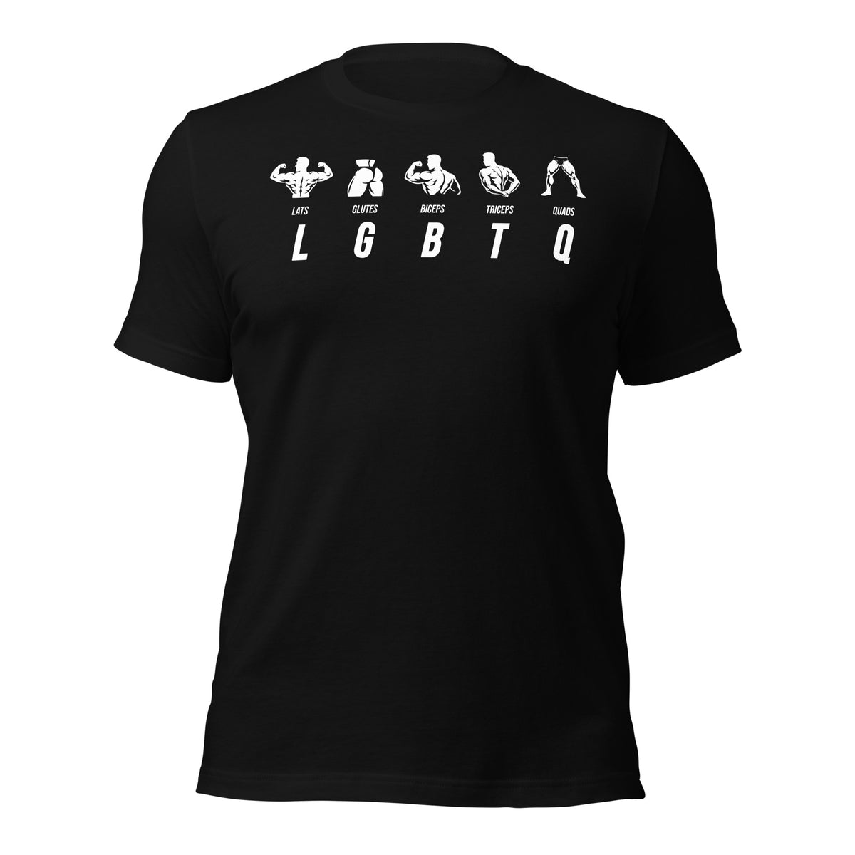 LGBTQ T-Shirt in black, front view