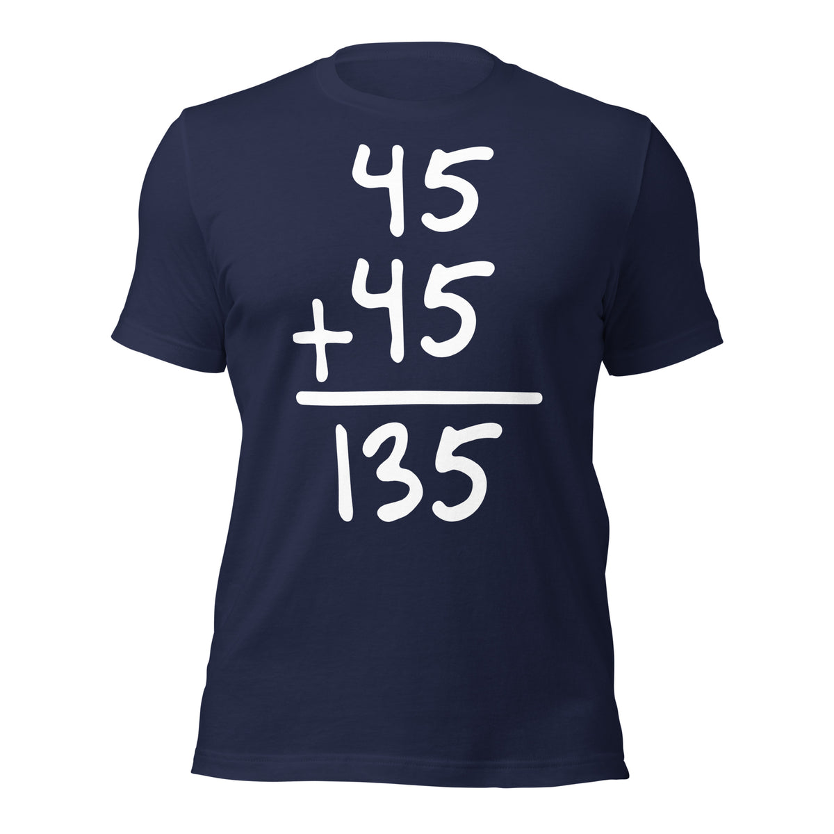 Gym Math T-Shirt in navy, front view