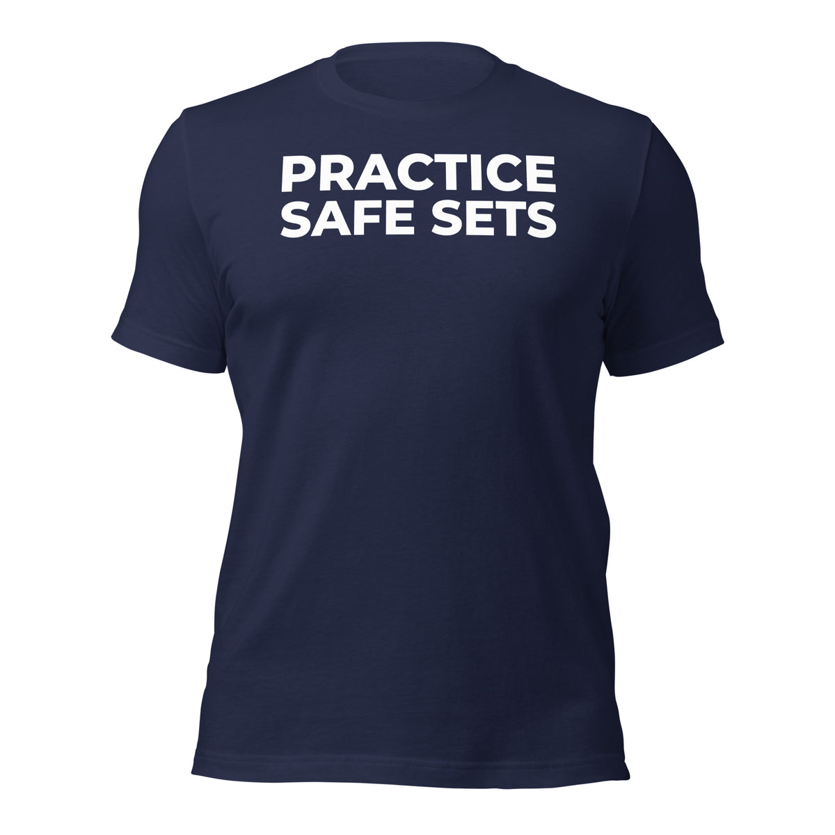 Practice Safe Sets T-Shirt in navy, front view