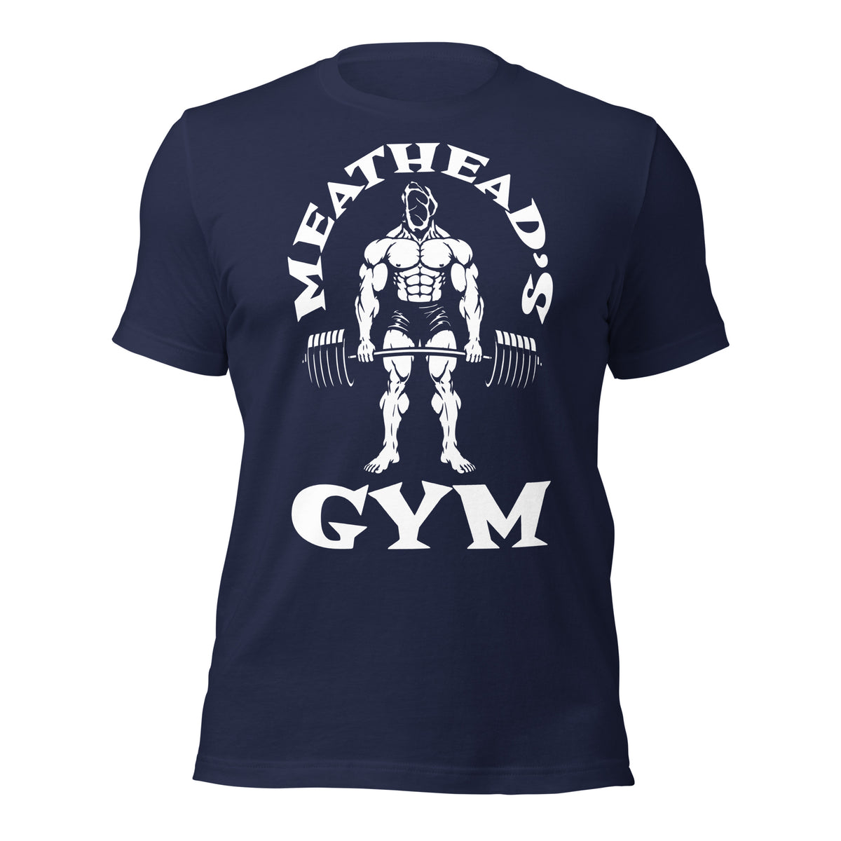 Meathead's Gym T-Shirt in navy, front view