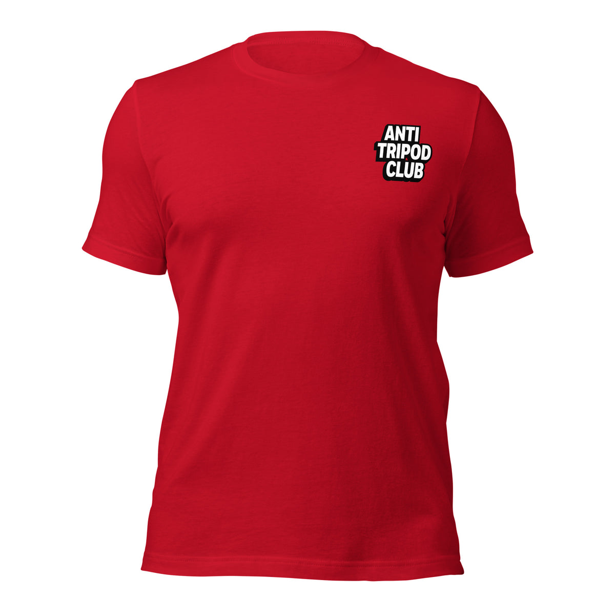 Anti Tripod Club T-Shirt in red, front view