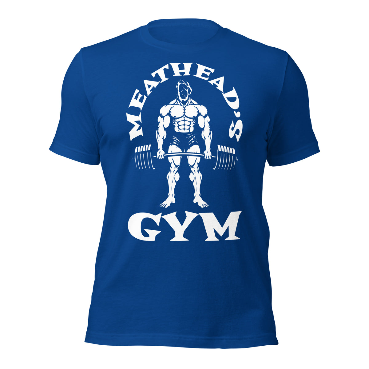 Meathead's Gym T-Shirt in true royal, front view