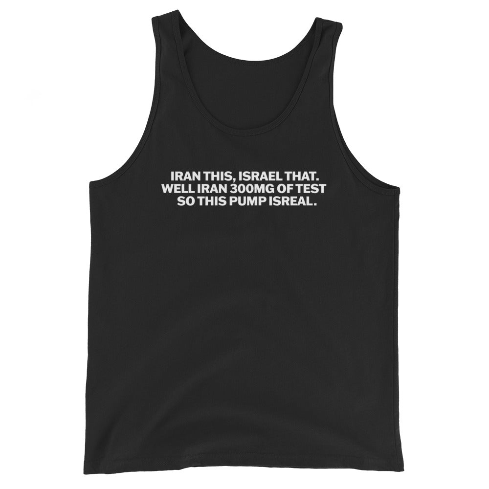 Iran This Israel That Tank Top in black, front view