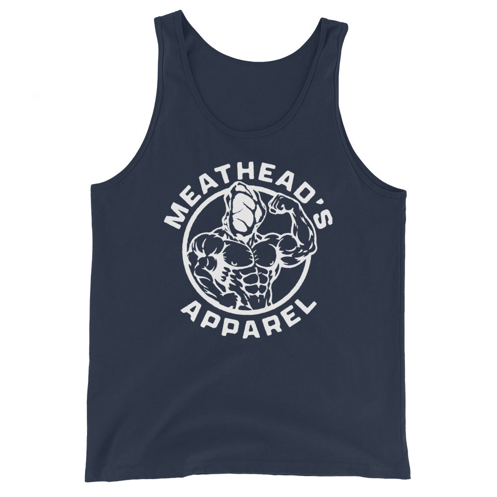 Meathead's Tank Top in navy, front view
